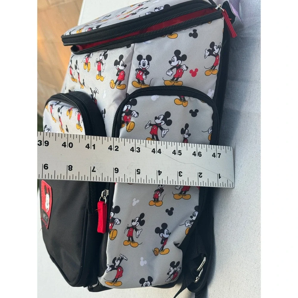 Disney Mickey Mouse Diaper Bag Backpack Gray Black Classic Print Multi-Pocket